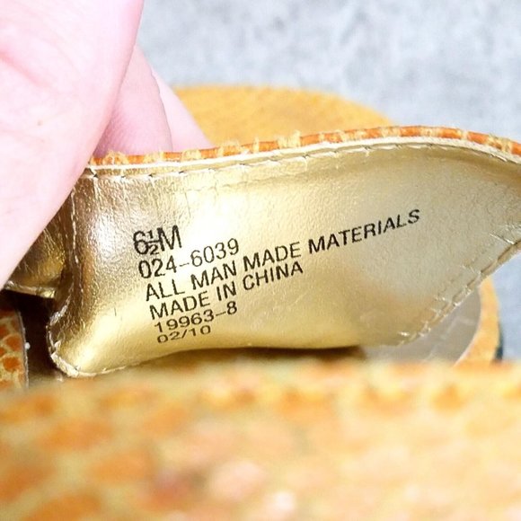 Kate Ann Womens  024-6039 Size 6.5 Yellow  Thong Slingback Sandals - Picture 10 of 10